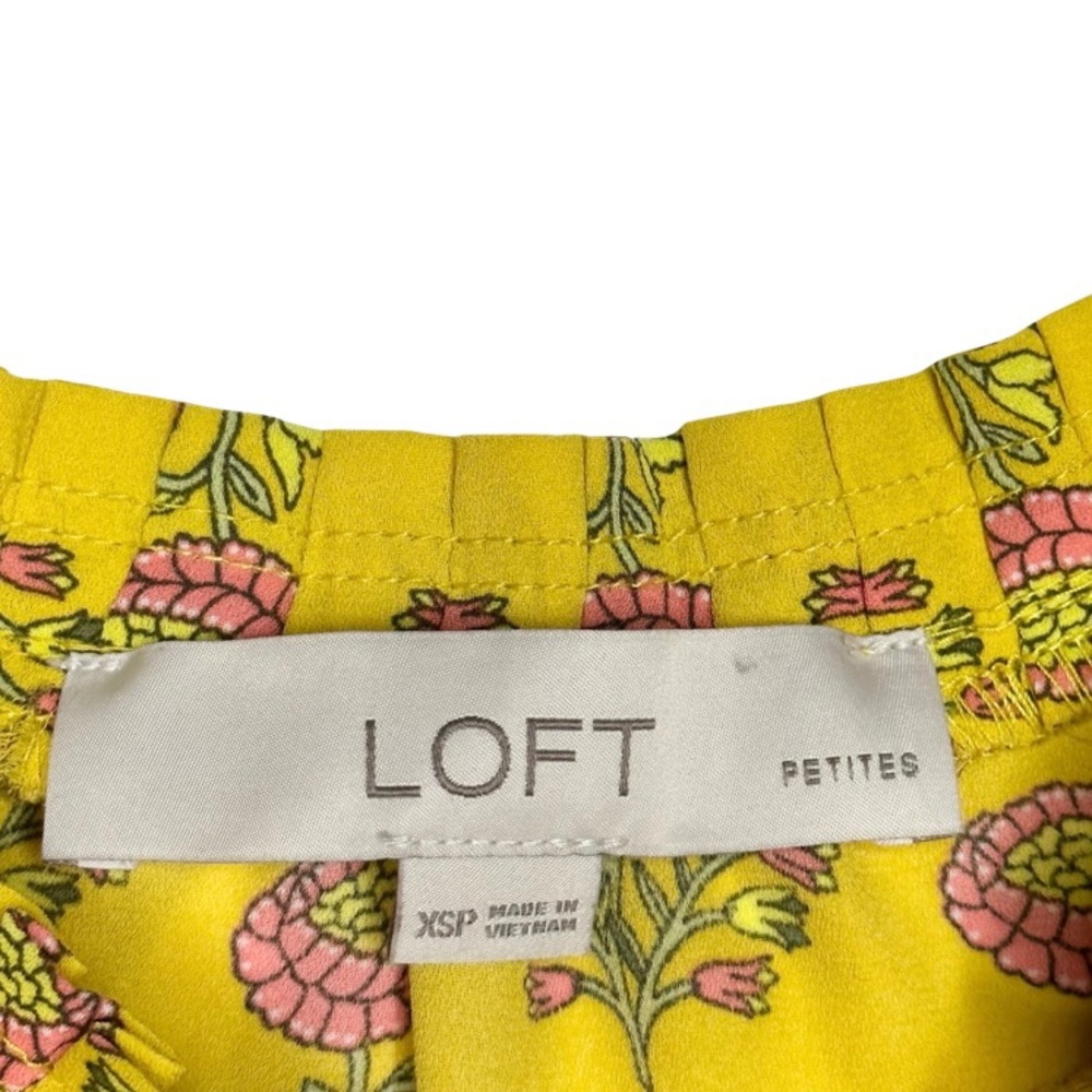 LOFT Peony Ruffle Split Neck Top - Picture 4 of 6